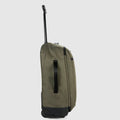 38L Wheeled Duffel Bag handle extended side view - Olivine - Globite