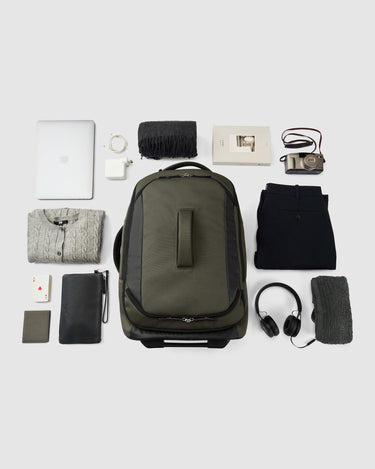Darley Wheeled Duffle Backpack - Olive Green - Globite
