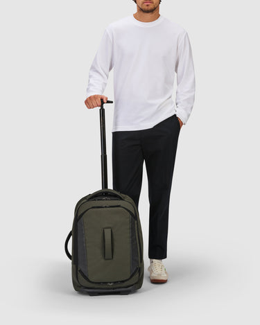 Darley Wheeled Duffle Backpack - Olive Green - Globite