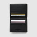 Black Leather Slim Bifold Wallet - Globite