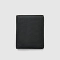 Black Leather Slim Bifold Wallet - Globite