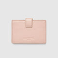 Leather Card Holder with Button - Brush Pink - Globite