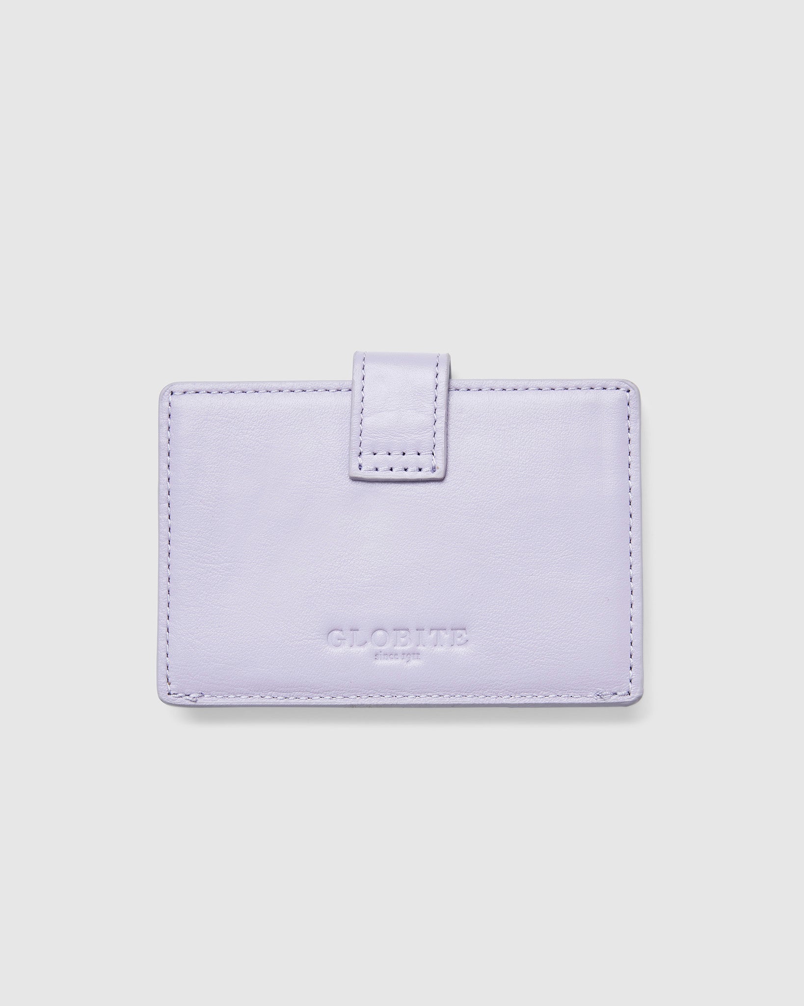 Leather Card Holder with Button - Lilac - Globite