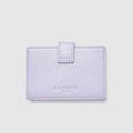 Leather Card Holder with Button - Lilac - Globite