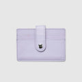 Leather Card Holder with Button - Lilac - Globite