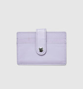 Leather Card Holder with Button - Lilac - Globite