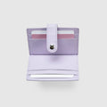 Leather Card Holder with Button - Lilac - Globite