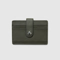 Leather Card Holder with Button - Orage Grey - Globite