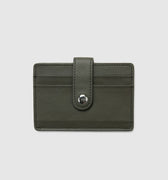 Leather Card Holder with Button - Orage Grey - Globite