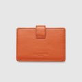 Leather Card Holder with Button - Squash Orange - Globite