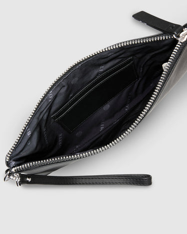 Leather Clutch Travel Pouch - Black - Globite