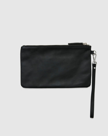 Leather Clutch Travel Pouch - Black - Globite