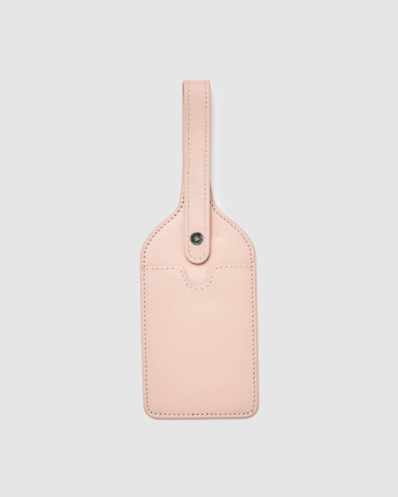 Leather Luggage Tag - Brush Pink Back