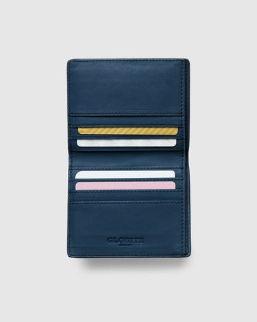 Leather Slim Bifold Wallet - Night Blue - Globite