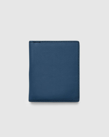 Leather Slim Bifold Wallet - Night Blue - Globite