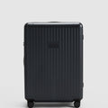 Expandable Medium Check In Suitcase - Caviar Black - Globite